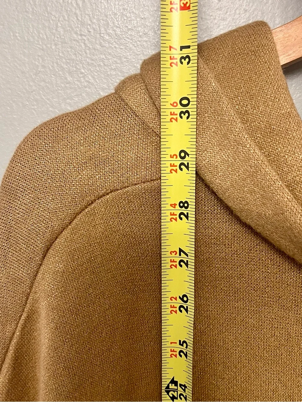 Boho Chic Camel Color Soft Sweater W/ Button Accents & Cowl Neck Size Medium